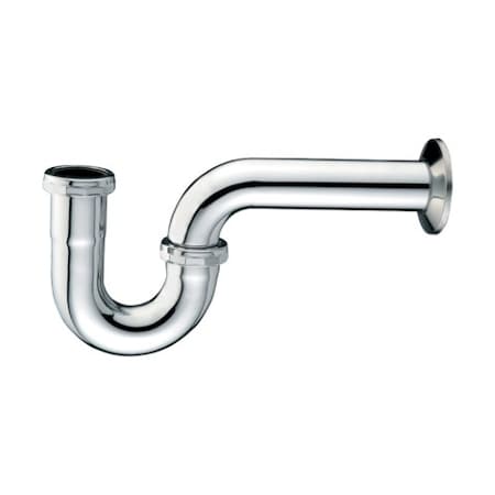 Everflow P-Trap for Tubular Drain Applications, 17GA Chrome Plated Brass 1-1/4" 12714